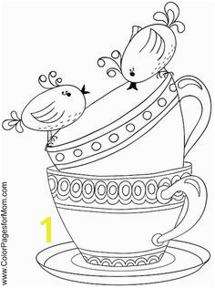 Cups and Saucers Coloring Page I think some of these are suitable for embroidery