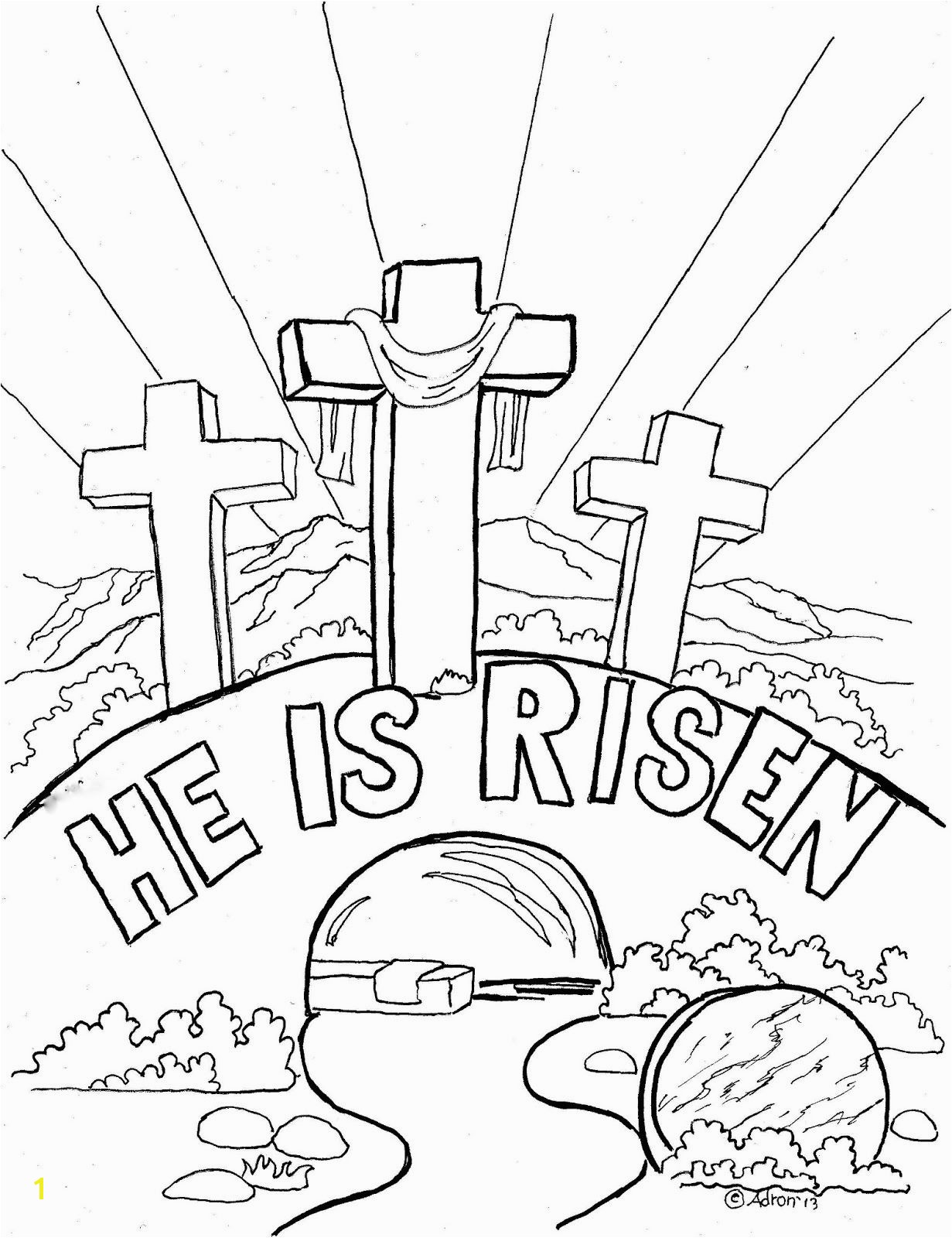 Coloring Pages for Kids by Mr Adron Easter Coloring Page For Kids "He is Risen"