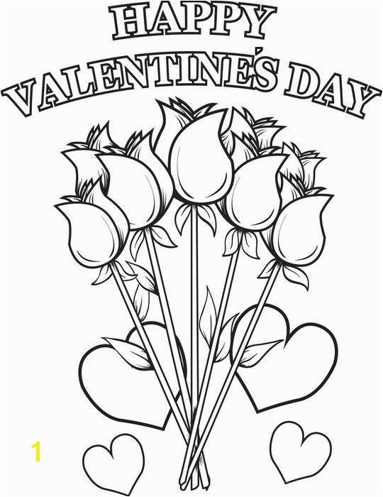 Free Valentine Coloring Pages Printable Happy Valentine S Day Flowers Coloring Page