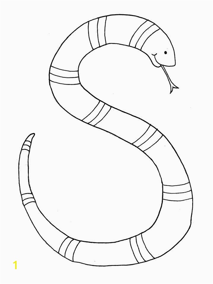 Letter S for Snake Free Coloring Page Printable
