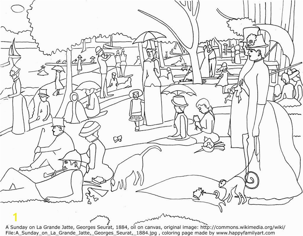 George Seurat Coloring Pages Art