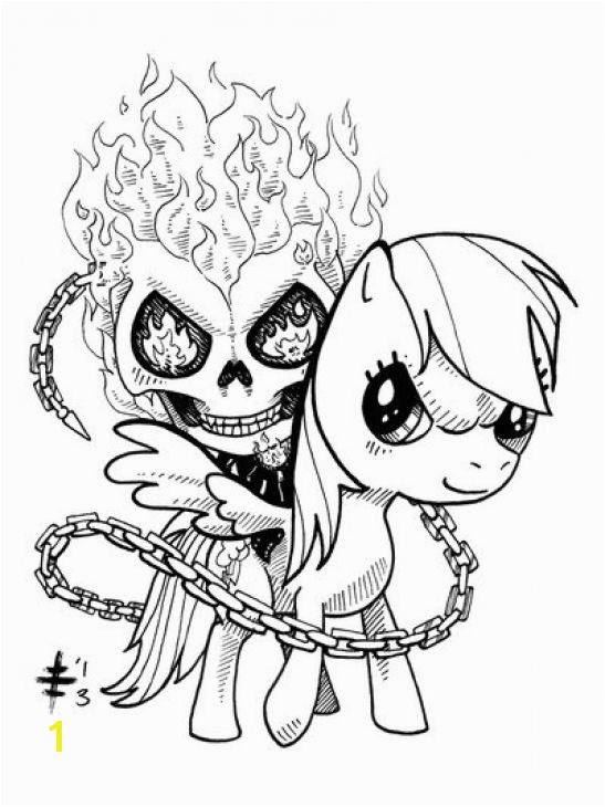 Ghost Rider Riding My Little Pony Coloring Page