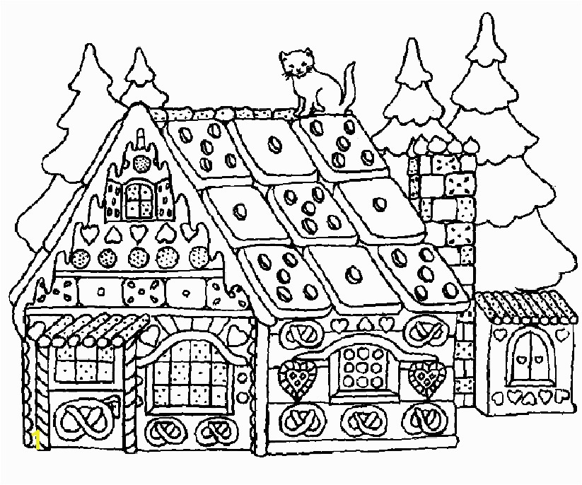 Gingerbread House Coloring Pages to Print Christmas Coloring Pages for Adults Gingerbread House 12