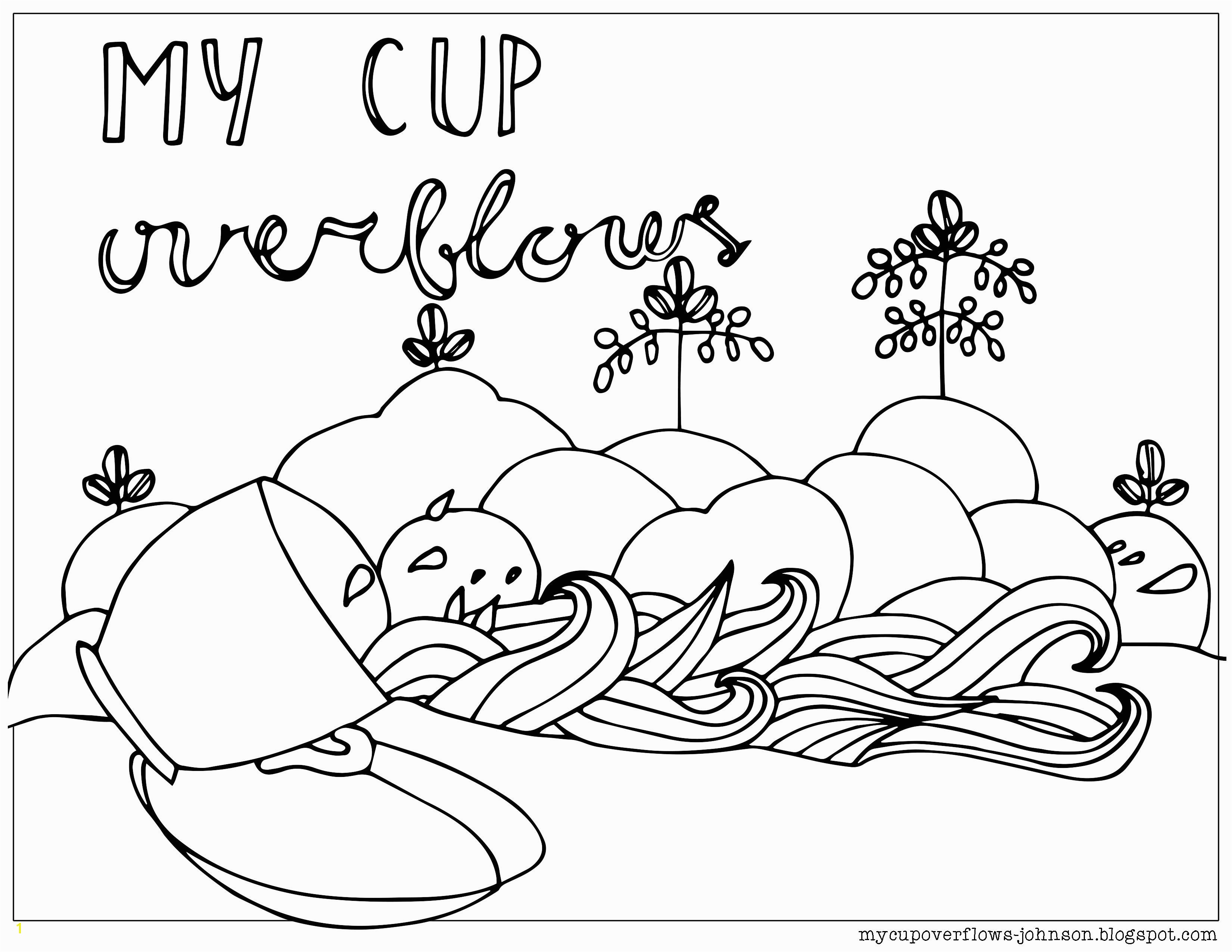 My Cup overflows coloring page Psalm 23 5 6