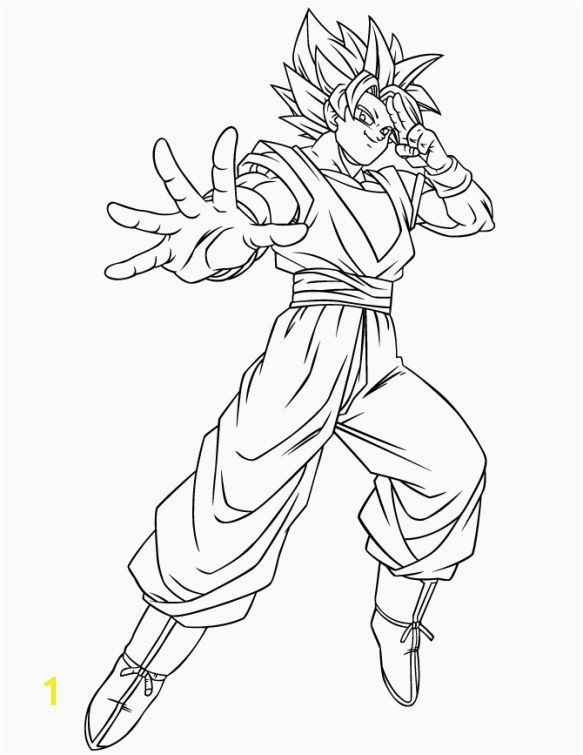 Dragon Ball Z Goku using Instant Transmission Super Saiyan coloring page