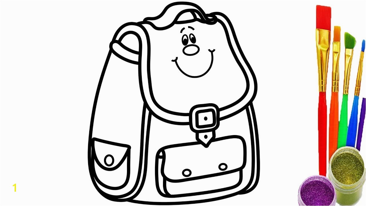 How to Draw School Bag for Kids Coloring Pages Videos for