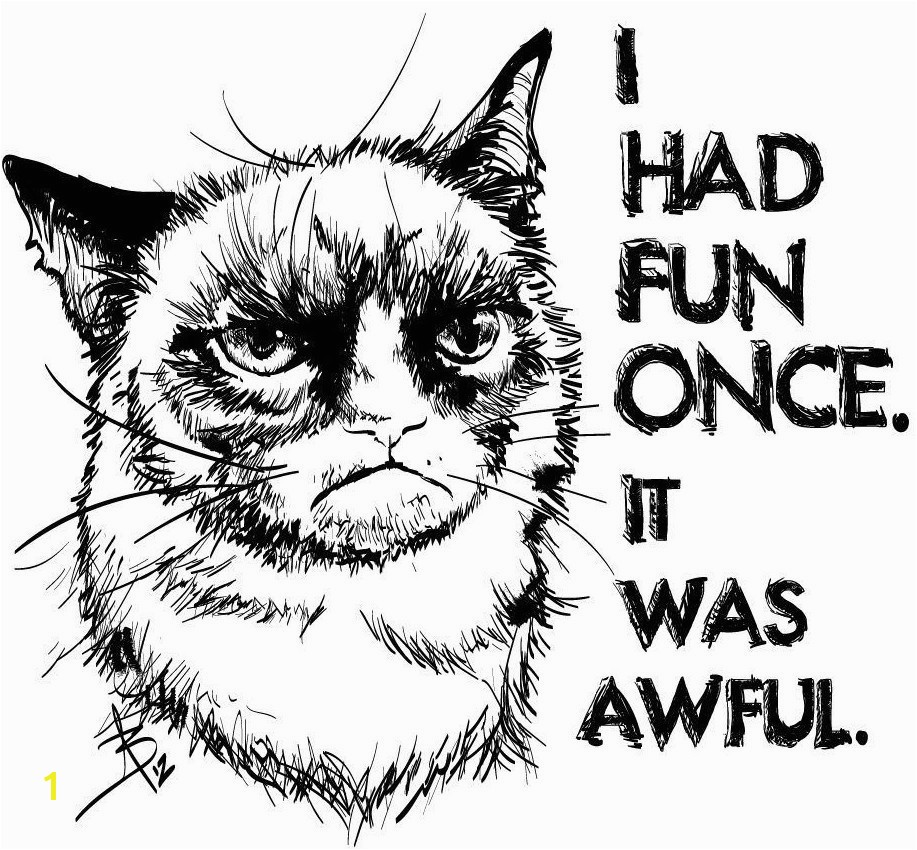 Grumpy Cat Coloring Pages 3