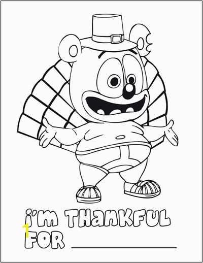 Gummib¤r Thanksgiving Coloring Page