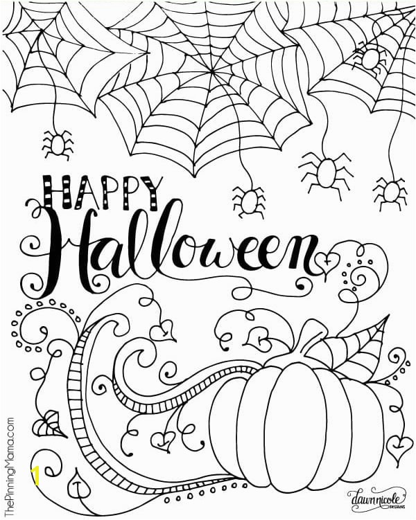 Grab this cute “Happy Halloween” printable Halloween coloring page at The Pinning Mama