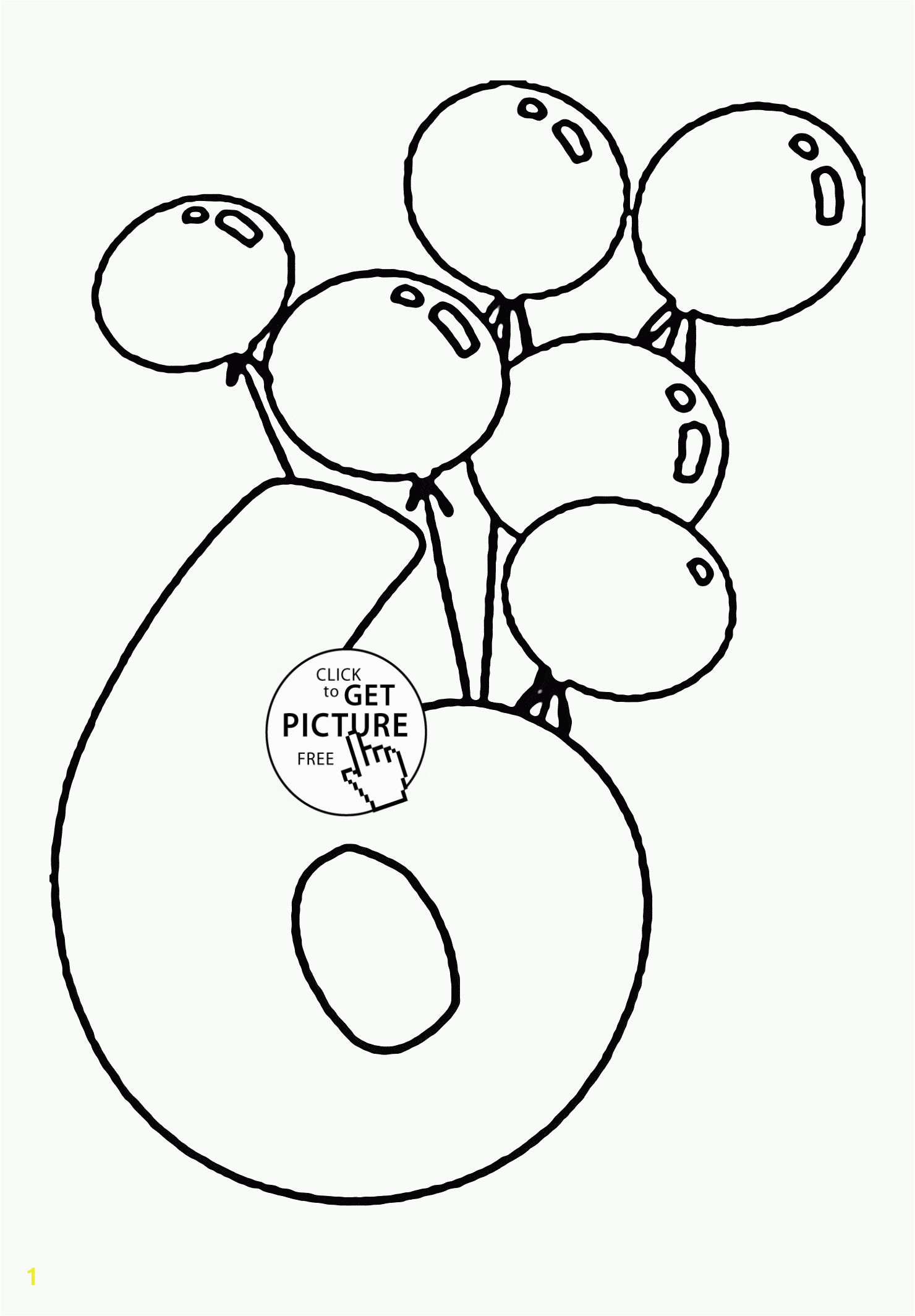 Happy 5th Birthday Coloring Pages Number 6 and Birthday Balloons Coloring Page for Kids Holiday