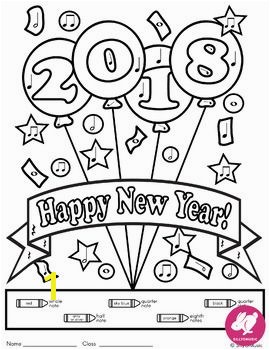 New Year Music Color by Note Activities Music Coloring Pages for 2018