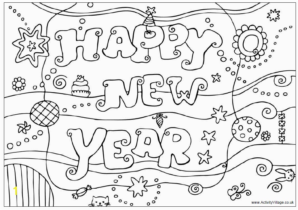 Happy New Year Coloring Pages Preschool Happy New Year Coloring Pages to Print