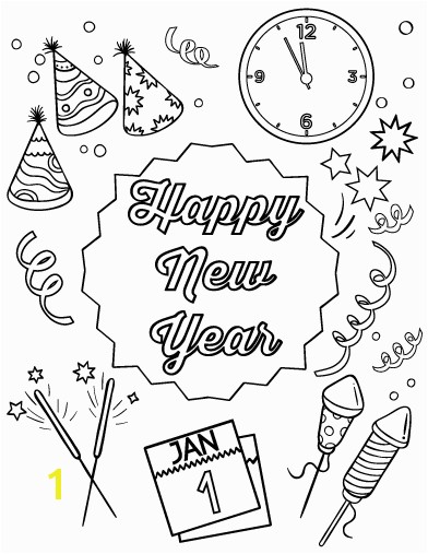 Celebrating Happy New Year Coloring Pages