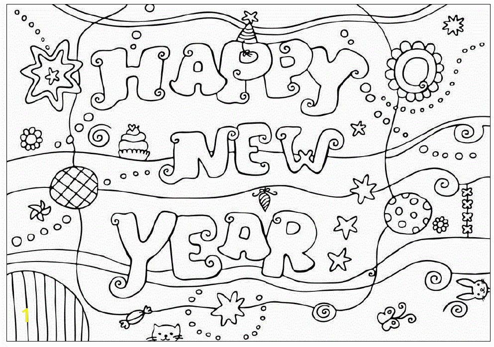 993x698 happy new year 2014 coloring design for kids