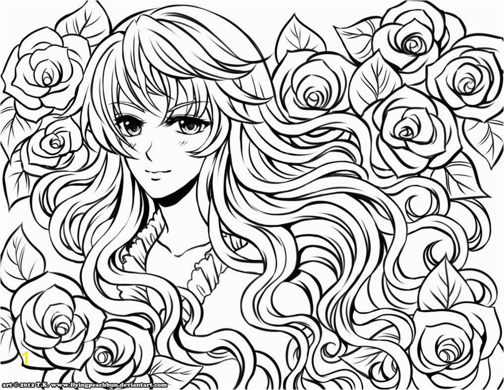 Girl Coloring 9 Hard Anime Coloring Pages Amy line