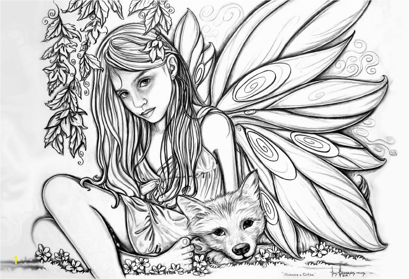 hard fairy coloring pages for adults printable