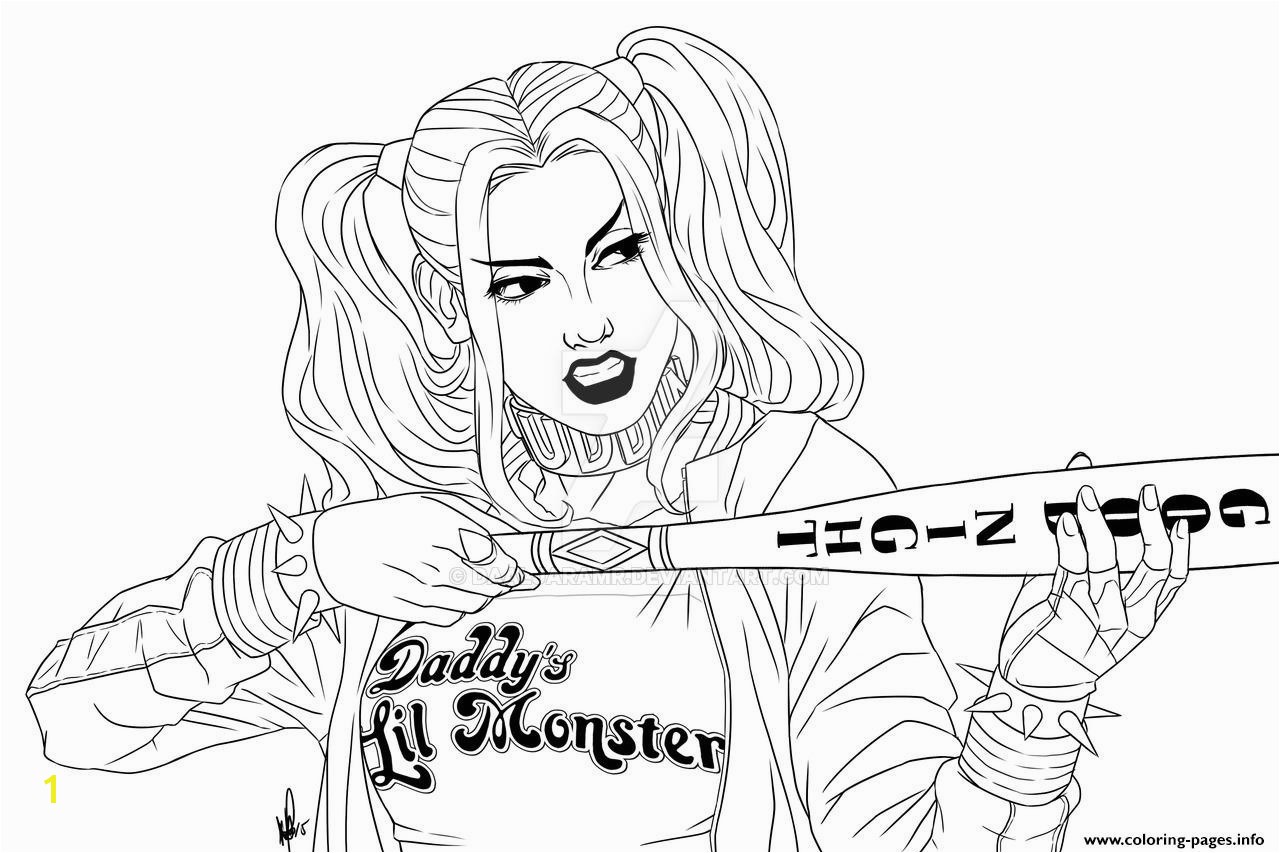 Harley Quinn and the Joker Coloring Pages 13 Harley Quinn Coloring Page