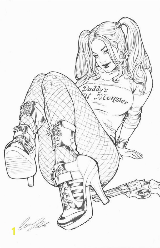 Harley Quinn and the Joker Coloring Pages Suicide Squad Coloring Pages for Adults Harley Quinn