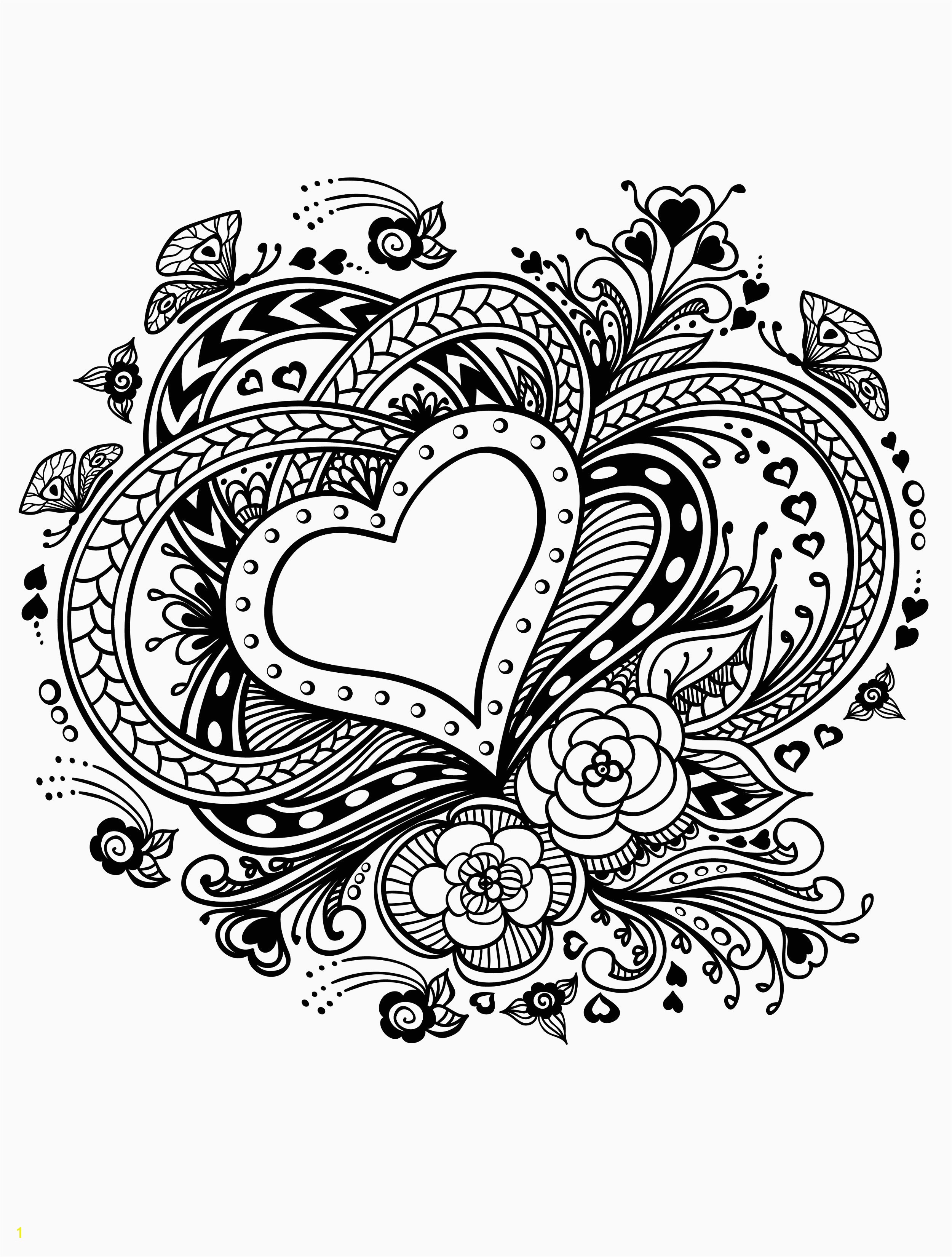 Hearts and butterflies Coloring Pages Elegant butterfly Heart Coloring Pages Katesgrove