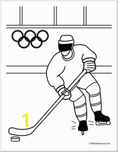 Coloring Page Olympics Ice Hockey Ice hockey coloring page in black and white