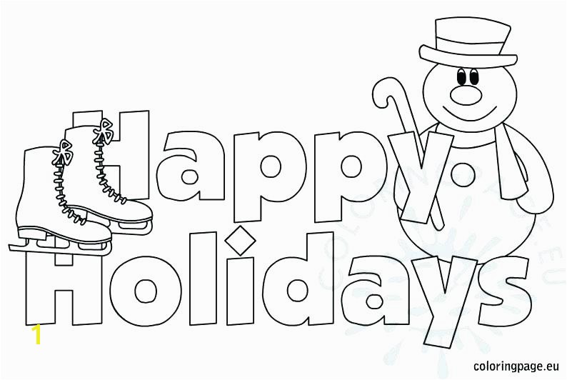 Happy Holidays Coloring Page Pages Printable Winter Holiday Free In Wonderful For