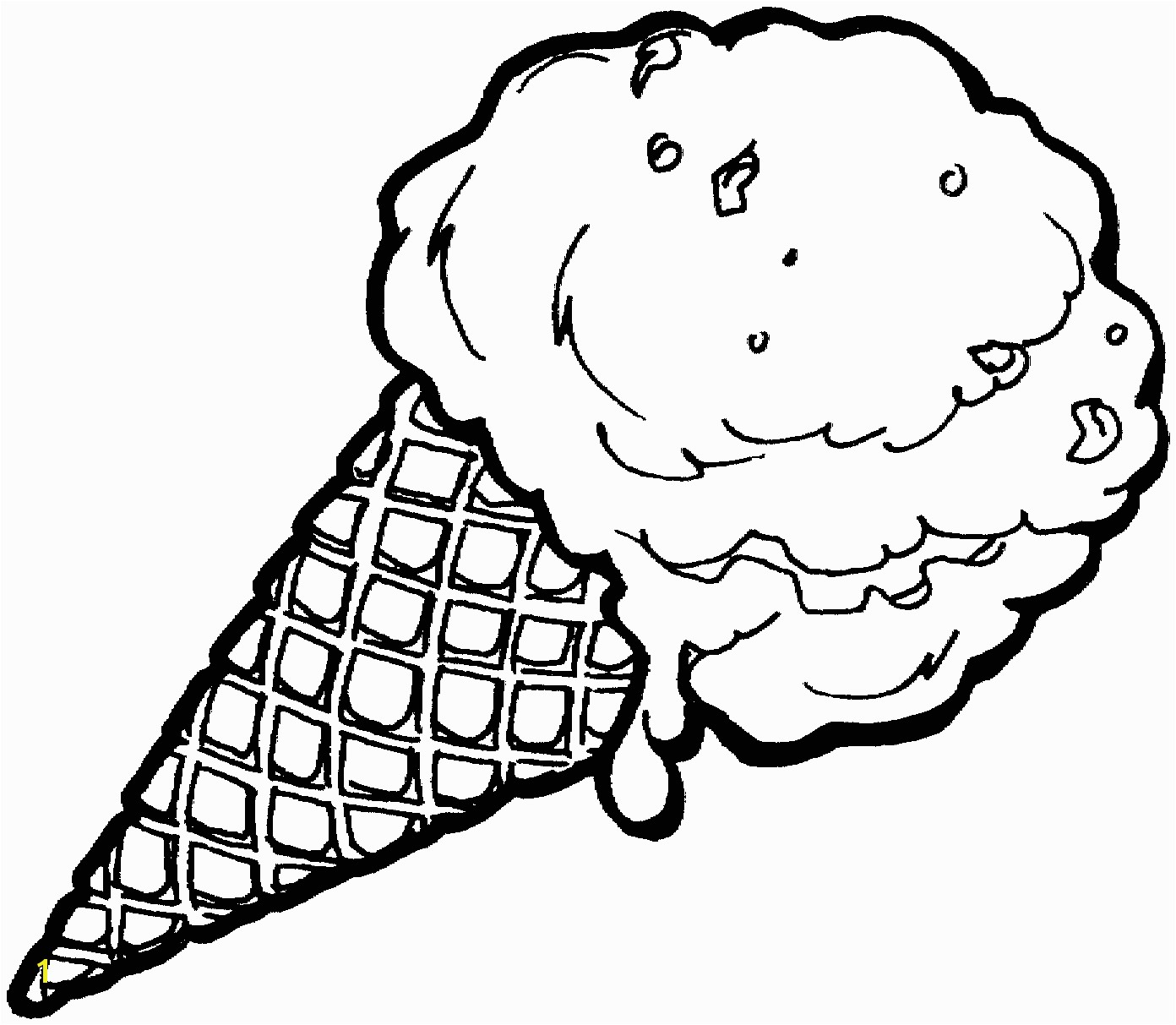 Ice Cream Cone Coloring Pages Ice Cream Coloring Pages with Waffle Cone