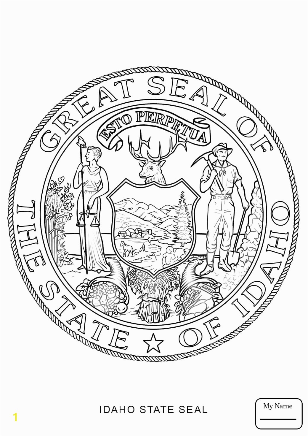 Popular Idaho State Symbols Coloring Pages For Kids Countries Cultures Massachusetts Seal Page