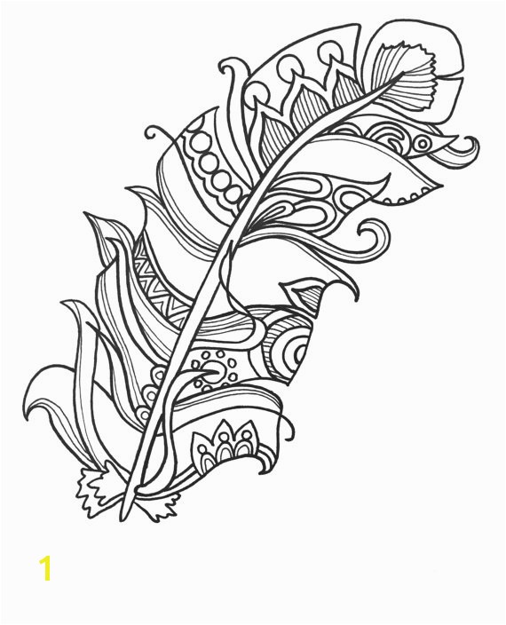 10 Fun and Funky Feather ColoringPages Original Art Coloring Book for Adults Coloring Therapy Coloring Pages for Adults Printable