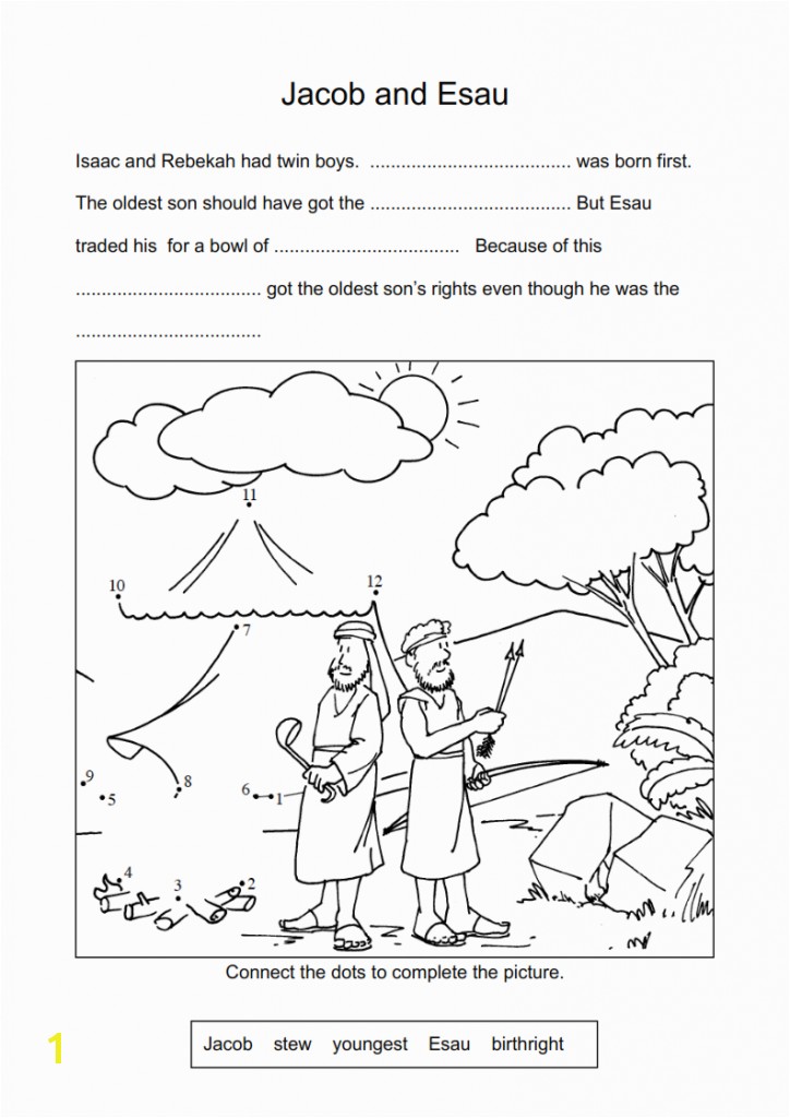 Jacob & Esau Worksheets and Coloring Pages