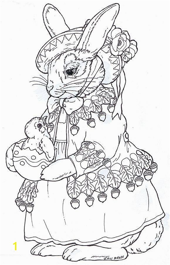 Beatrix Bunny by Jan Brett I like these traditional realistic bunnies More versions on Jan Brett s page Including a "quartet" singer looking one and one