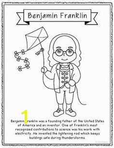 Benjamin Fanklin Coloring Page or Poster with Mini Biography