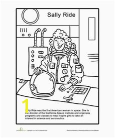 Sally Ride Coloring Page Worksheet