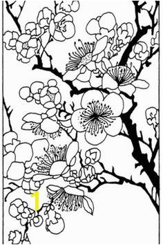 Japanese Cherry Blossom Coloring Pages Color the Flowers Cherry Blossoms Applique Pinterest