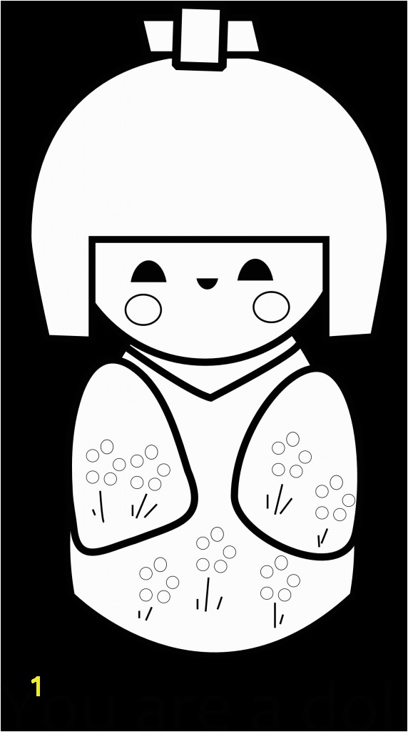 Japanese Doll Coloring Pages Free Printable Kokeshi Doll Coloring Page