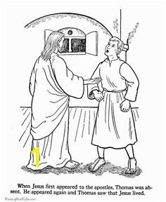 Jesus and Thomas Coloring Pages Luke 24 36 49 John 20 19 29 Acts1 3 Jesus Appeared to the