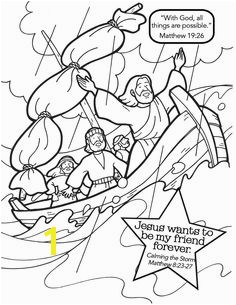 Jesus Calms the Storm Coloring Page