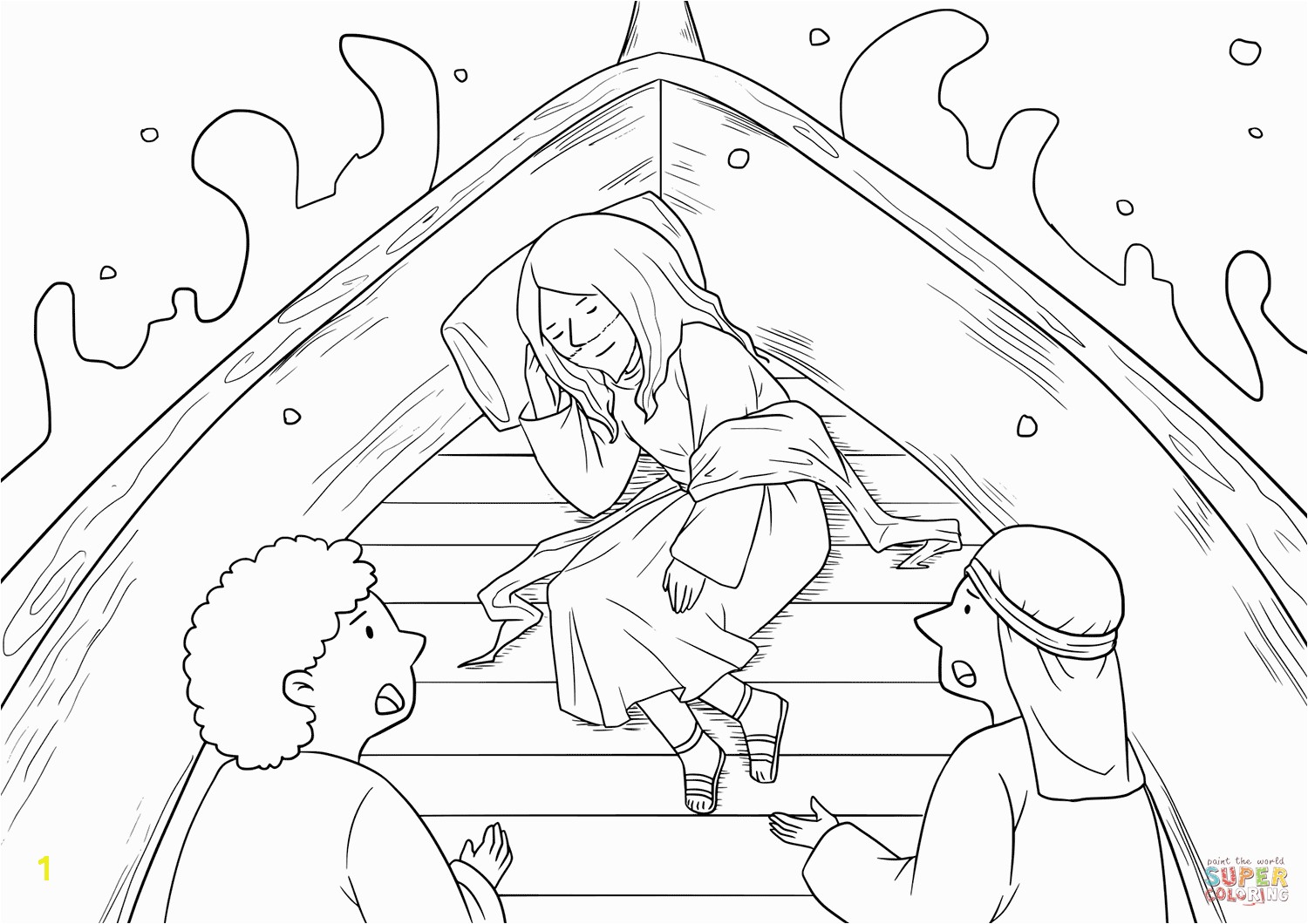 Jesus Calm the Storm Coloring Page Unique Jesus Calms the Storm Coloring Page 95 Free Colouring