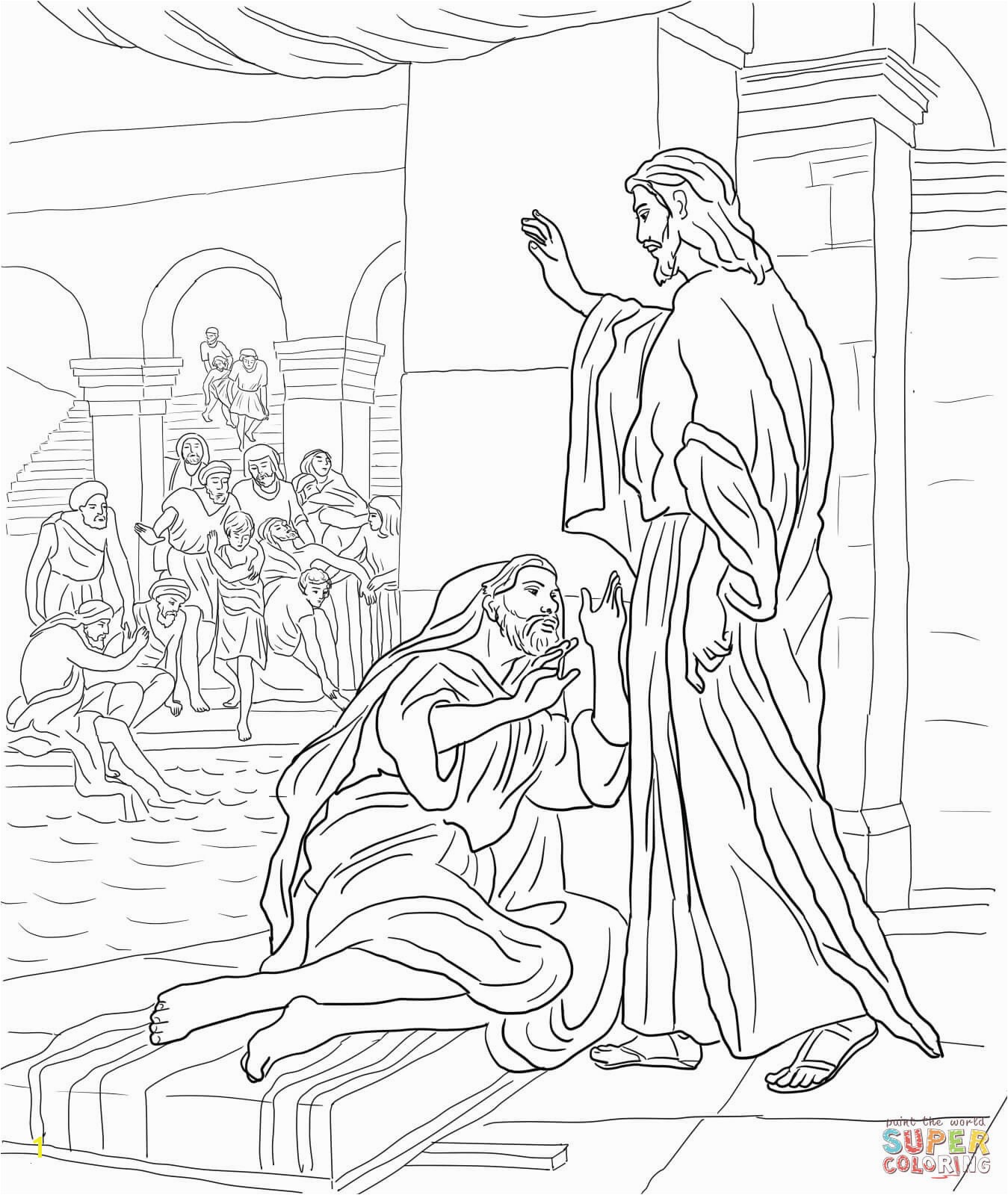 Jesus Heals the Leper Coloring Page | divyajanan