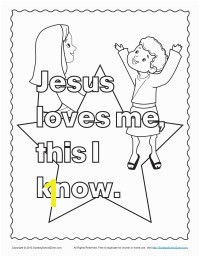 Jesus Loves Me Coloring Page for toddlers Bible Coloring Pages for Kids