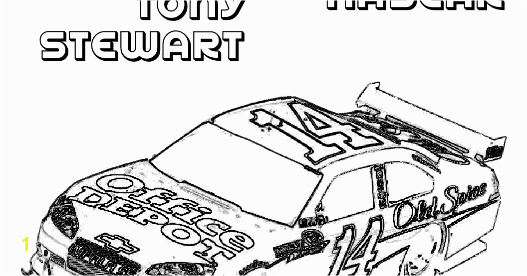 lovetheprimlook2 car coloring pages of nascar tony stewart 14