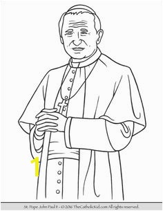 Saint Pope John Paul II Coloring Page