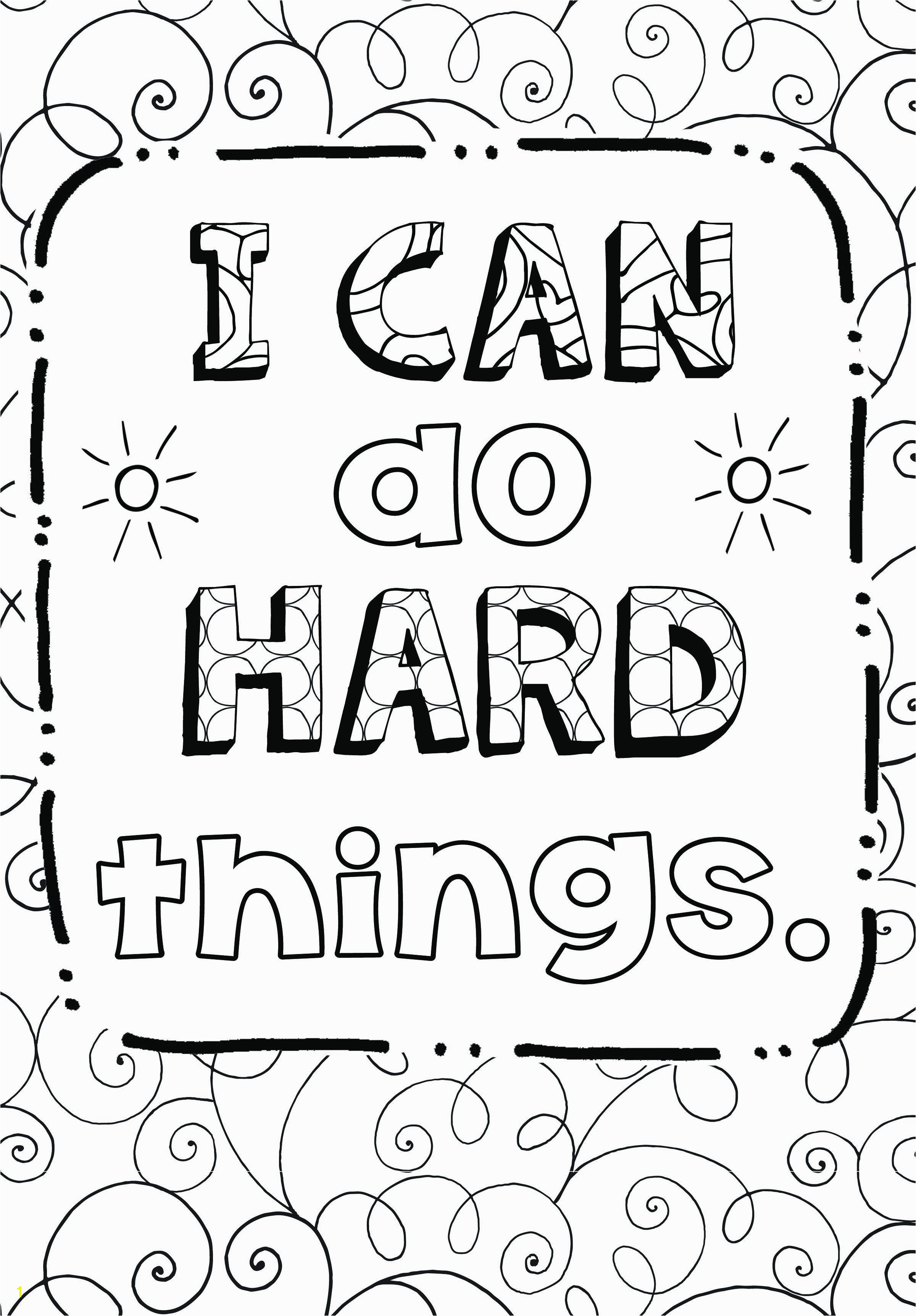 Growth Mindset Coloring page "I can do hard things"