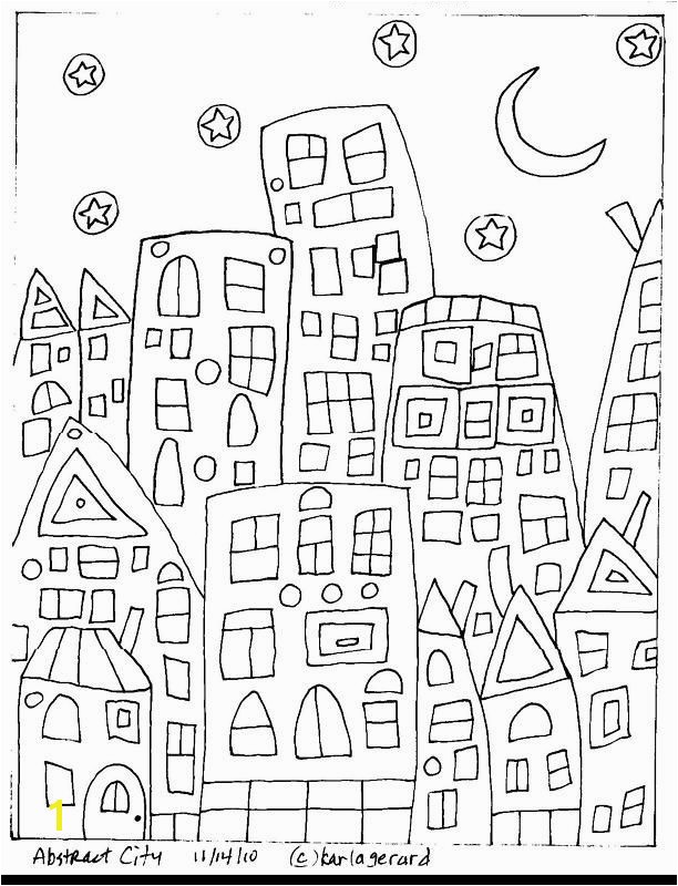 Karla Gerard Coloring Pages Rug Hooking Paper Pattern Abstract City Folkart Karla G