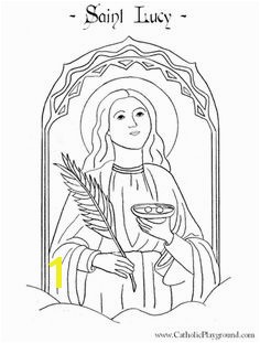 St Lucy Catholic coloring page for children Feast day is December 13th