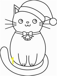 Christmas Kitty Lineart · Cat coloring pageAnimal