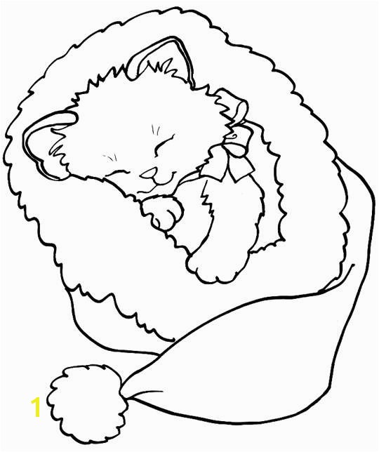 Kitty Cat Coloring Pages Unique Color the Christmas Kitty Christmas Pinterest