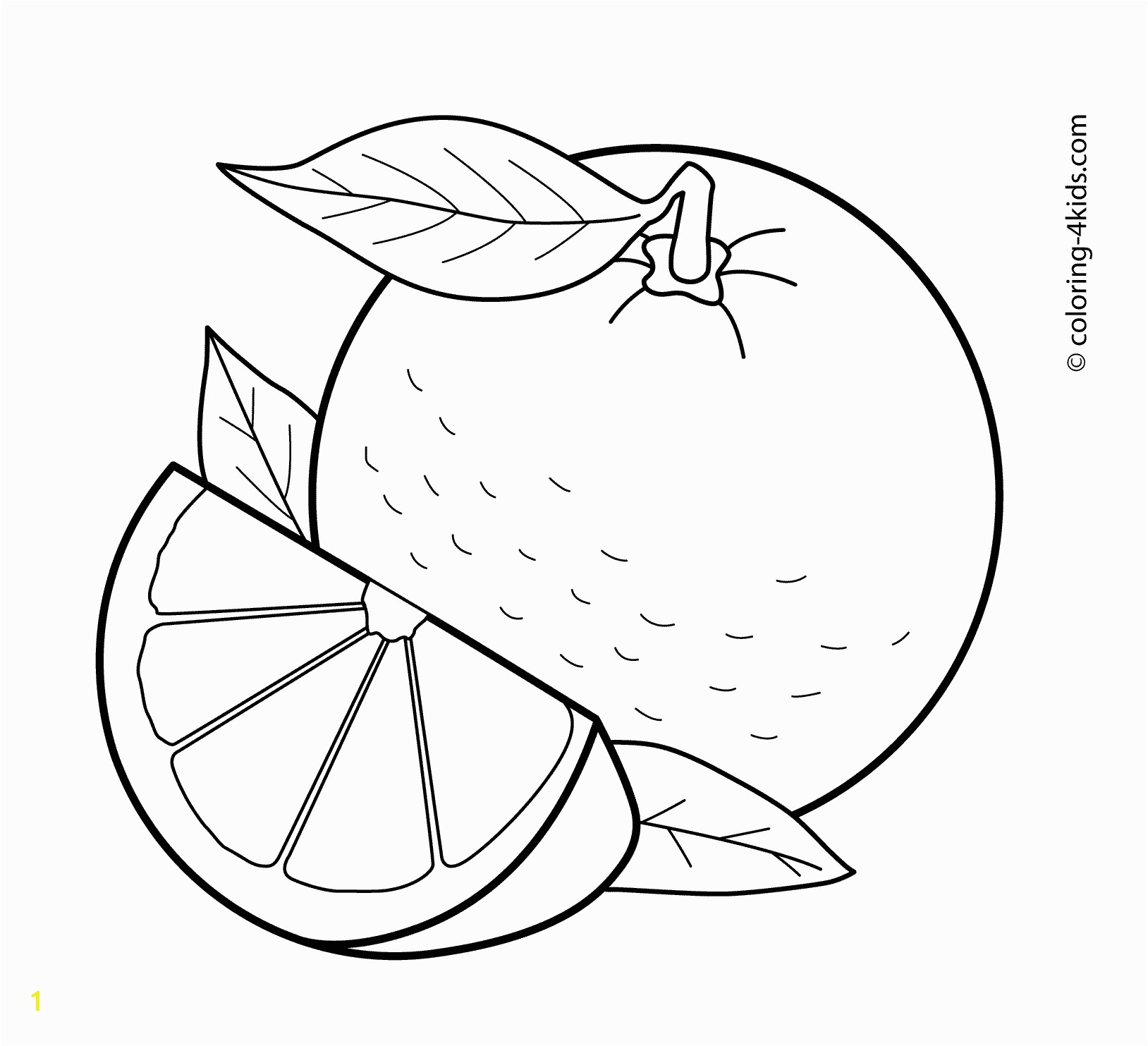 Letter A for Apple Coloring Pages orange Fruits Coloring Pages for Kids Printable Free