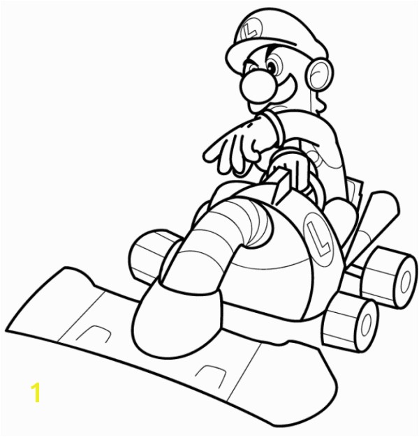 600x627 Mario Kart Luigi Coloring Page