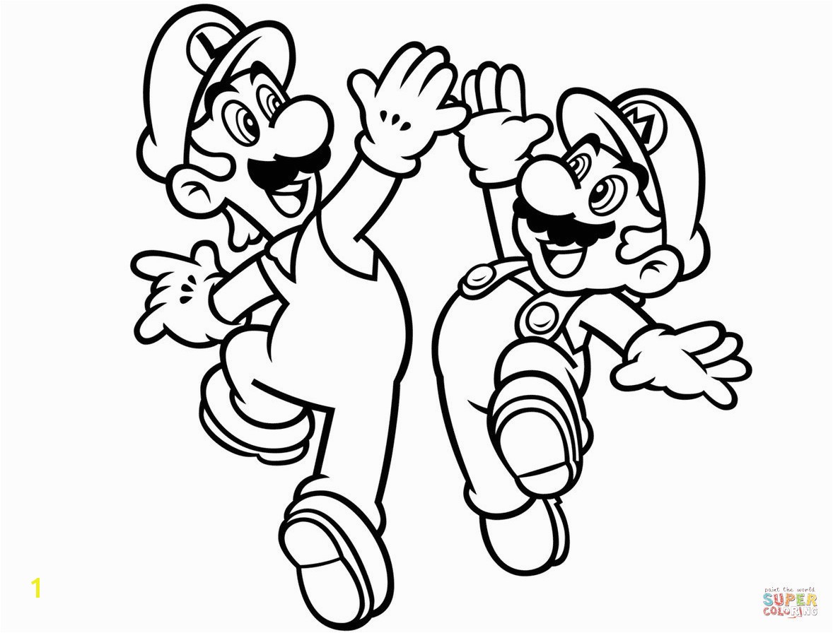 Mario Luigi Coloring Pages Mario Coloring Pages To Print Best Paper Beautiful O D Colouring