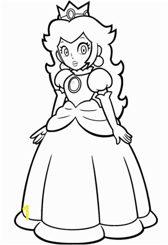 Mario Princess Peach Coloring Pages to Print Mario Princess Peach Coloring Page